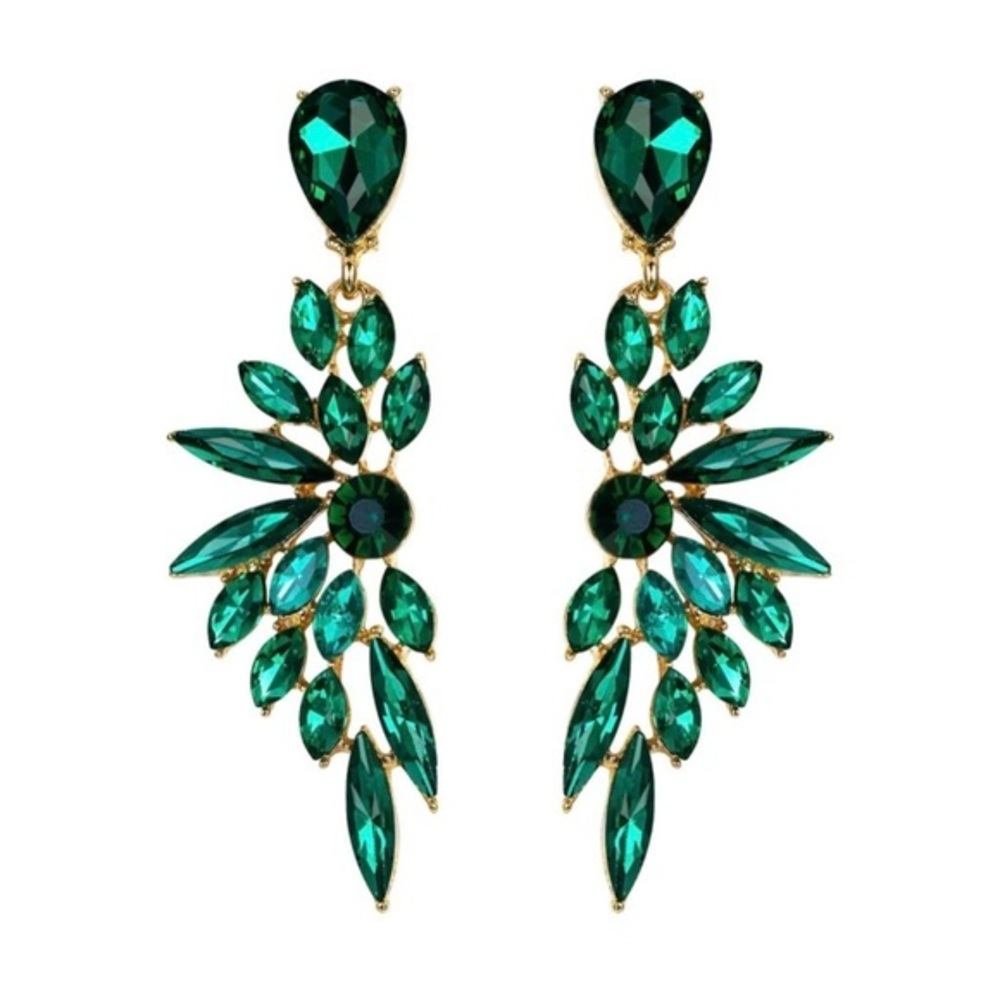 Emerald Green Statement Earrings